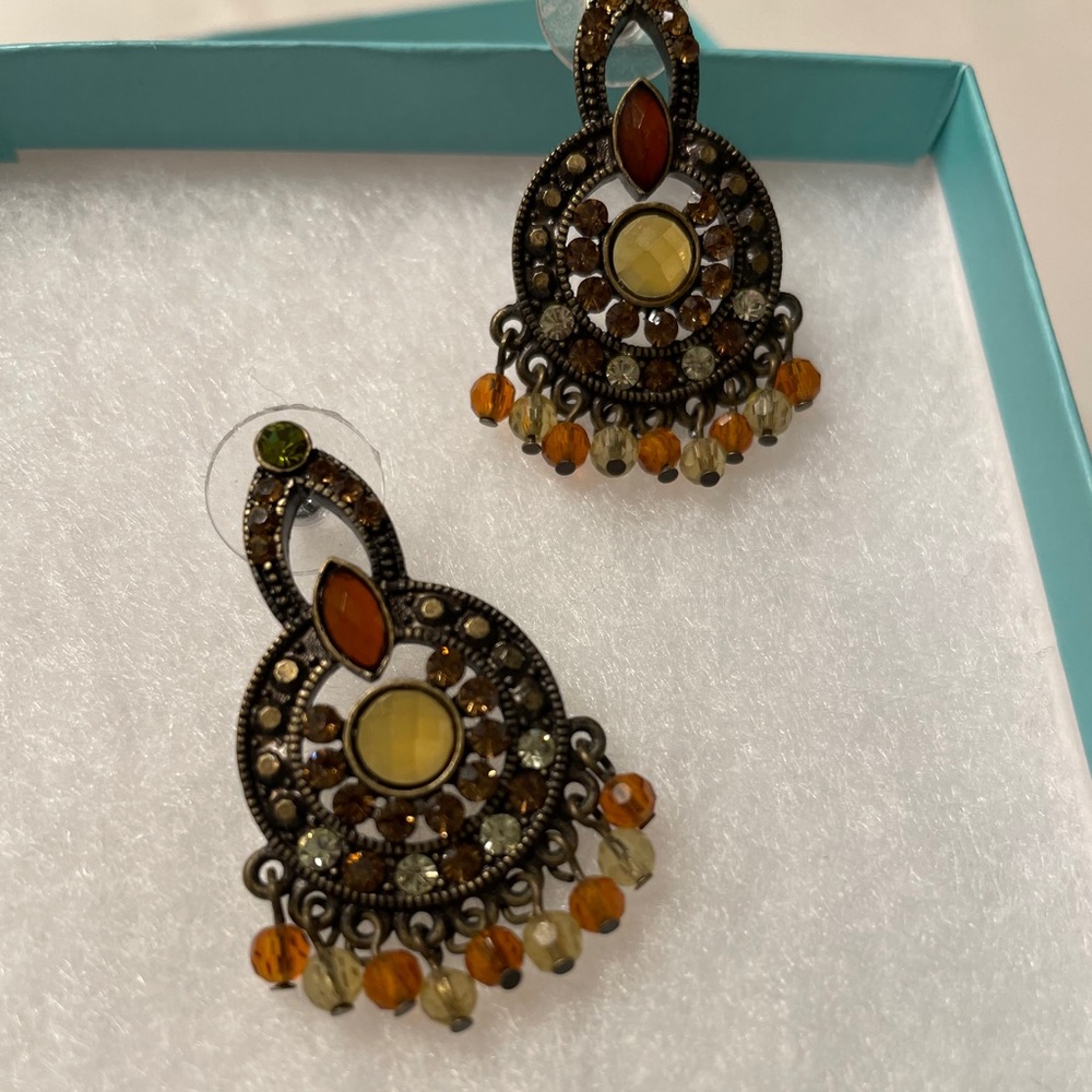 Jewel dangle earrings